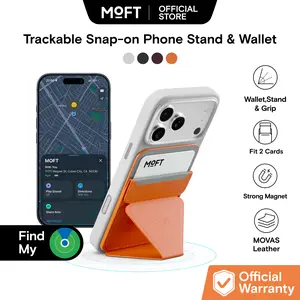 MOFT MagSafe Wallet Stand with Apple Find My, Ultra-Slim Trackable Strong Magnetic Phone Card Holder, 3-in-1 Multi-Angle Adjustable Phone Stand for iPhone 17/16/15/14/13/12 Series