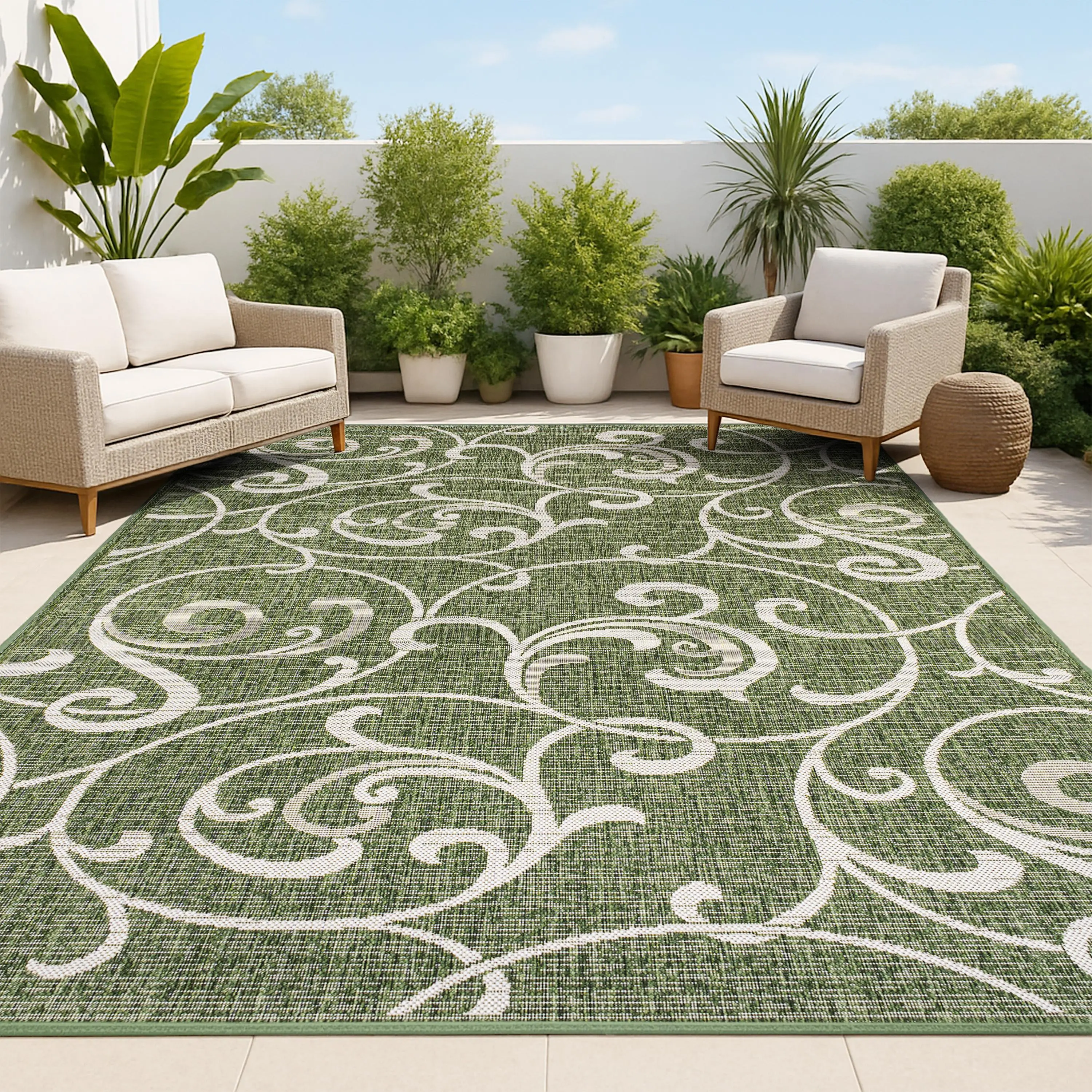 JONATHAN Y Maribel Traditional Giant Scale All-Over Scroll Pattern Home Decor Rug - Living Room Mat for Bedroom, Dining Room, Home Decor Rugs