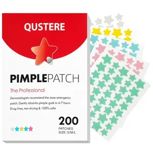 Pimple Patches for Face, Hydrocolloid Acne Patches, Cute Star Zit Covers, Colorful Spot Stickers with Tea Tree, Salicylic Acid & Cica Oil| 3 Sizes (10mm, 12mm & 14mm) |200 Count Skin Repair