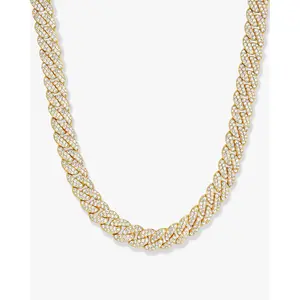 Women's Iced Out Cuban Link Chain 8mm - Gold