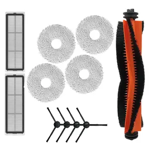 HOME TIMES 11 Pieces Vacuum Accessories Replacement Parts for Dreame L10s/L10 Ultra/L10s Ultra/L10 Prime Robot Vacuum Cleaner, 1 Main Brush, 4 Mop Pads, 2 Heap Filters, 4 Edge Brushes Set