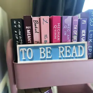 To Be Read Lettering Decorative Sign, Book Reminder Sign, Book Shelf Decoration, Home Decor for Study Room, Book Shelf, Desk, Table, Home Office Decor