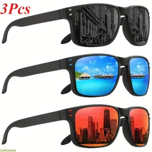 3-Pack Unisex Polarized Sports Sunglasses (Black, Blue, Red) — UV400 Protective Lenses, Anti-Glare Outdoor Eyewear; Ideal for Running, Cycling, Fishing, Driving, and Beach Activities; Stylish, Durable, Lightweight, and Aesthetically Pleasing.