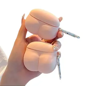 3D Peach Cute Cartoon Soft Protective Case for Apple AirPods 1/2, Pro, 3 Wireless Earphones - Flexible, Snug, Playful Design Earbud Accessory with Protection