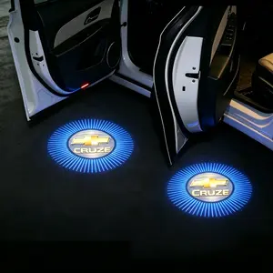 Chevrolet LED Door Welcome Lights, 2Pcs Ultra Bright Logo Projector Puddle Lamps, Wireless No Drill Installation, Waterproof Ghost Shadow Courtesy Light for Chevy Silverado Tahoe Suburban Malibu Equinox Traverse Camaro