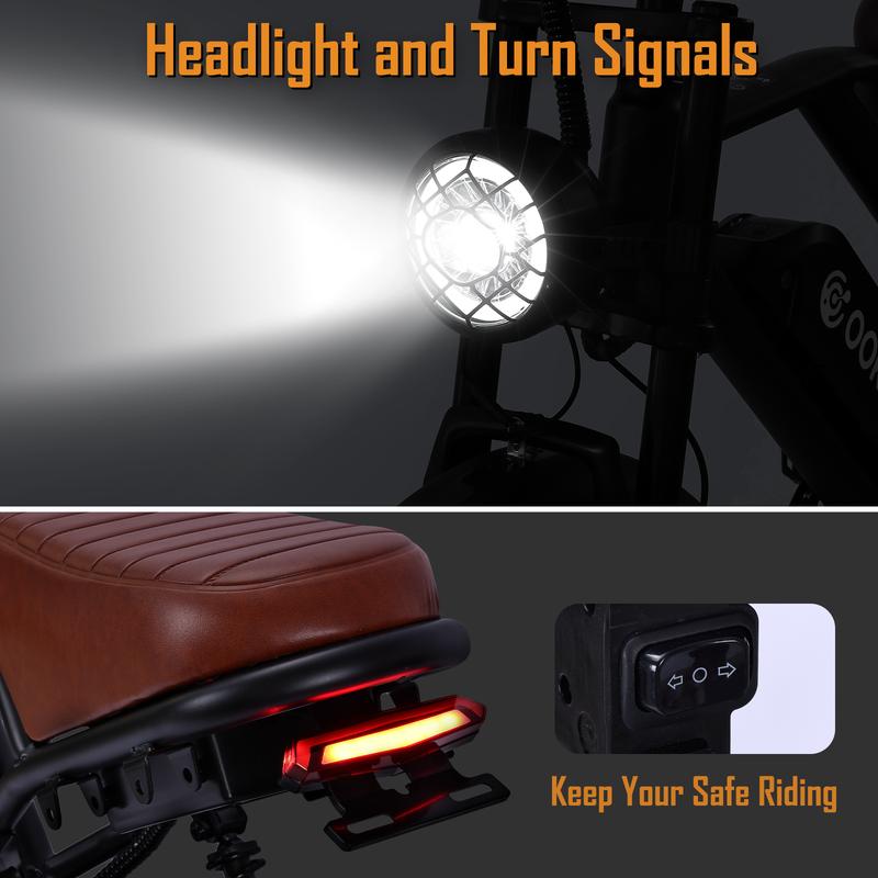 Electric Bike for Adults Peak 1000W, 31MPH,48V 17.5AH, E-Bike,35-45 Miles Electric Motorcycle, 20" Fat Tire Dirt Bike, UL2849 All Terrain for Mountains, Snow, Sand, Road