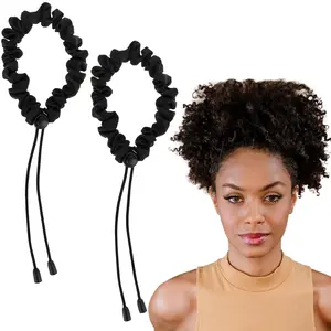 2Pcs Adjustable Hair Ties, Hair Ties for Thick, Length and Lock Hair Stretcher, Thick Ties for Buns, Soft Locs, Dreads, Curly Hair&Afro Puffs