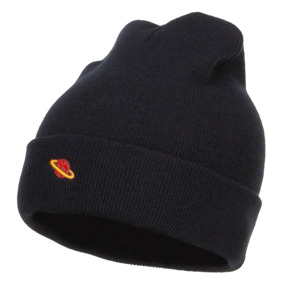Mini Saturn Embroidered Long Beanie