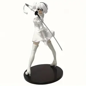 Striking Black Anime Warrior Statue Graceful Swordswoman in Action Pose, PVC Collectible, Perfect Gift for Anime Enthusiasts summerwins