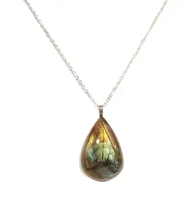 Labradorite Teardrop Pendant Necklace