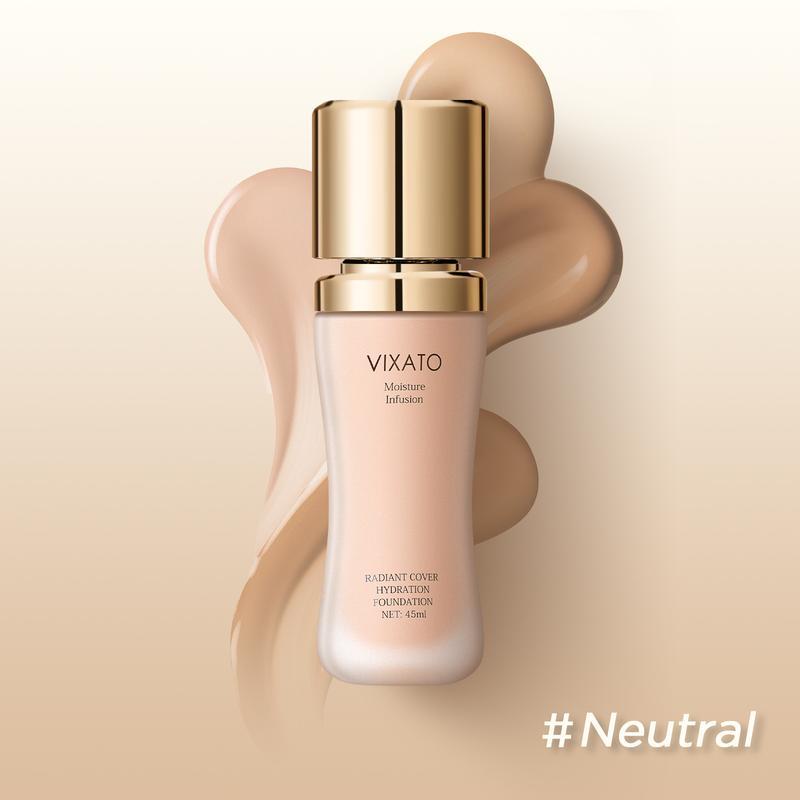 VIXATO Foundation Concealer, Perfect look for most skin, water balance liquid foundation,  Hydrating Makeup, light/neutral/dark