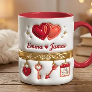 Personalized Couple Mug, Custom Name Mug, Anniversary Gift for Couple, Valentine Coffee Mug, Wedding Gift