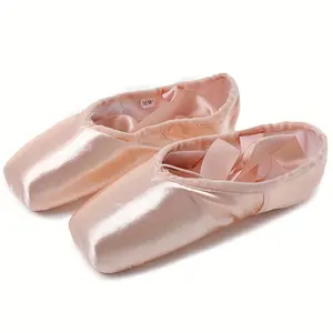 [Ballet Shoes with Ribbons] Professional Ballet Shoes - Hard Toe Dance Footwear with Ribbons for Ballet and Dance Performances