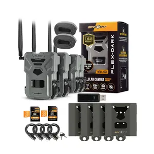 Spypoint Flex Dark Cellular Trail Camera (2 Pack) w/ Steel Case and Accessories
