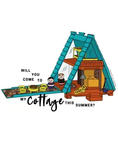 Little People Inspired Gay Hockey Boyfriends Cottage Vinyl Sticker