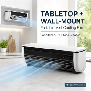 Portable Ice Mist Fan (Not Air Conditioner), 6000mAh Battery Rechargeable Cordless Personal Air Cooler with Remote, Strong Airflow Misting Fan for Bedroom RV