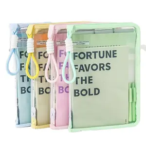 A4 Transparent Book Cover with Zipper, Detachable Binder Clips, School Classroom Library Use, Student Backpack Storage Bag, Gift for Book Lovers, Work Organizer