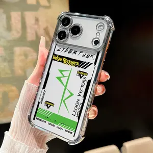 Cyberpunk Style Frame Pattern Phone Case Iphone For 17 Air 16 15 Plus 14 13 12 11 Pro Max X Xr Xsmax 8 7 Plus Coated Anti - Drop Transparent Soft Back Case