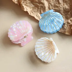 3pcs new shell hair clips, scallop hair clips, shark clips for the back of the head, high-end hair accessories