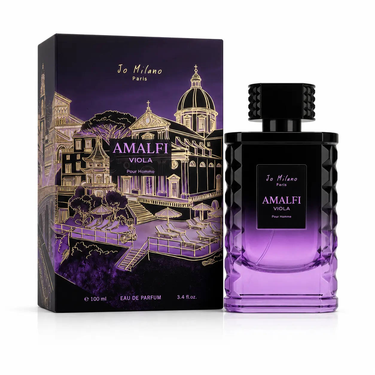 Amalfi Viola Pour Homme Eau de Parfum - 3.4 oz/100ml Unisex Fragrance with Citrus, Lavender, Vanilla, Amber Notes