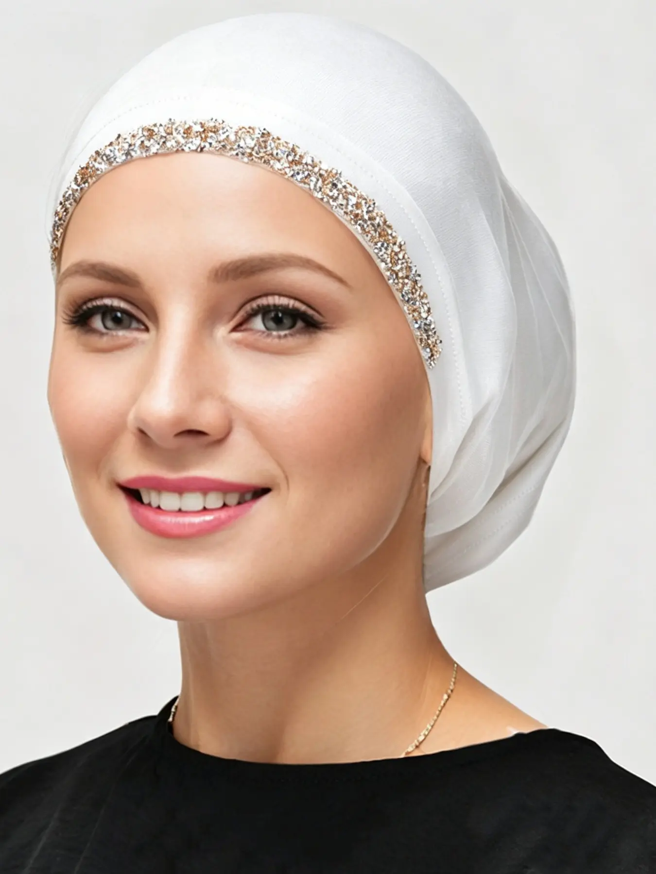 Women's Fashion Headscarf, Soft Cotton Rhinestone Hat, Breathable Comfortable Scarf, Daily Wear Accessory, Ladies and Girls Trendy Hairband