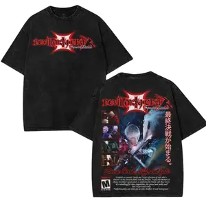 Devil May Cry 3 Special edition Dante Son of Sparda Anime Manga game Vintage Cotton 2 sided  Tshirt, Video game anime manga movie Menswear Casual graphic t-shirts