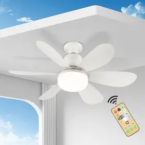 Remote Control Ceiling Fan, 40w LED Fan Light with 3-Speed Dimmable Summer Lamp, Indoor Decorative Lighting Fixture for Bedroom & Living Room