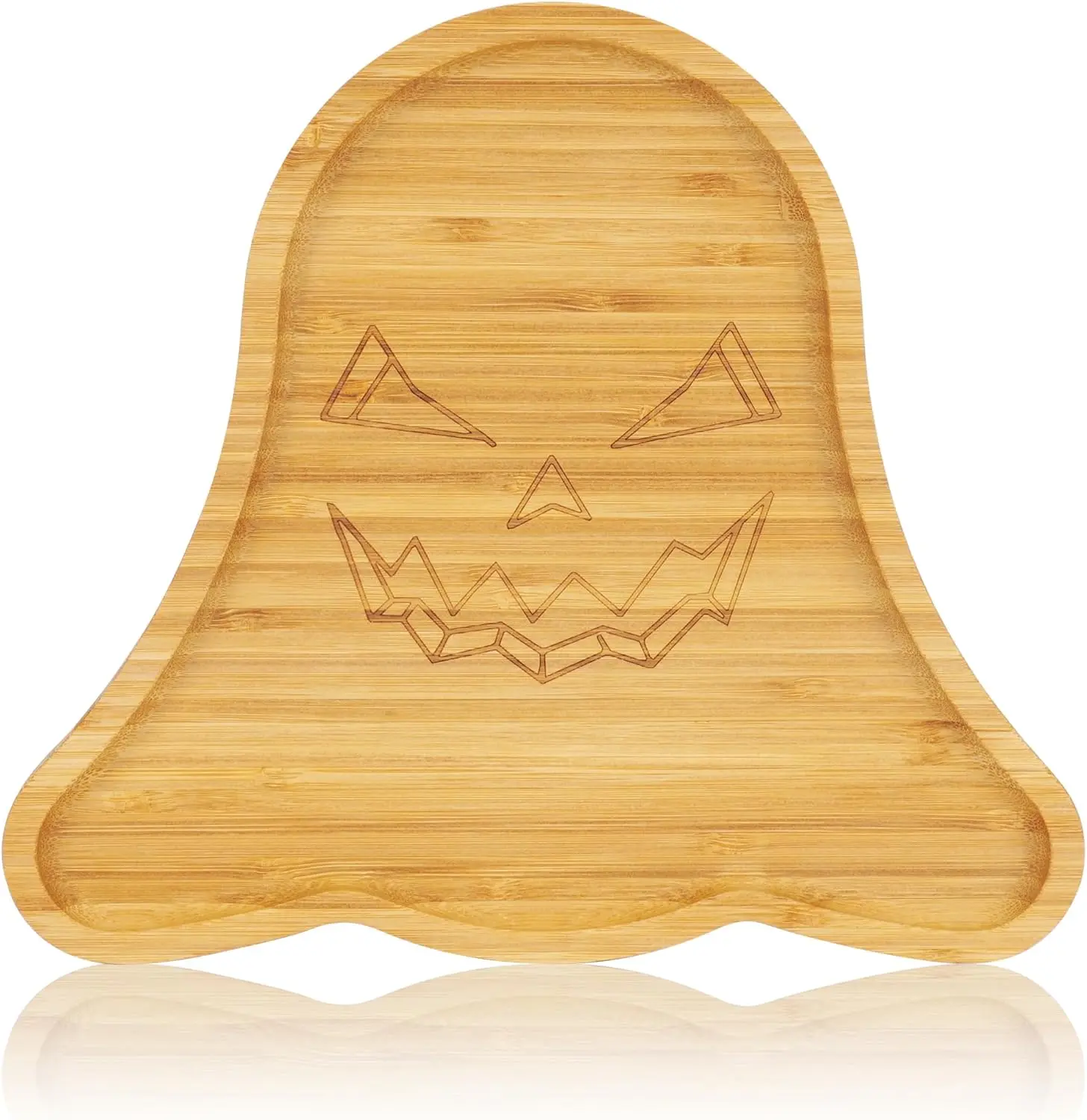 Halloween Serving Tray, Ghost Shaped Charcuterie Board, Bamboo Serving Platter 10" x 9" for Party Child Spooky Cheese Appetizer Board Serving Dishes