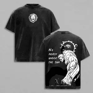 Seven Deadly Sins Escanor Oversized Tee - "Who Decided That" Pride Sin Retro Graphic Heavy Cotton Unisex Anime Streetwear Gift For Fans
