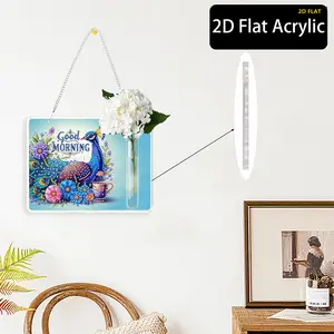 2D FLAT2D Flat Acrylic Decorative Wall Tube Vase Special Shape Hanging Diamond Art Kits Diamond Painting Hanging Ornament Window Hanging ADiamond Painting Kit is Suitable for Decorations. Create Unique DIY Handicrafts, Making Gifts Distinctive and Unique!