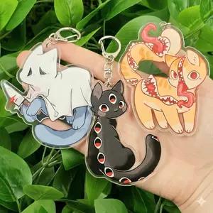 Creepy Cat Acrylic Keychain