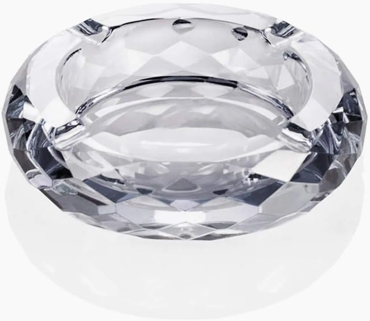 Crystal Glass Ashtray, Cigar Cigarettes Ashtray Holder Home Office Desktop Tabletop Decoration,Crystal Clear