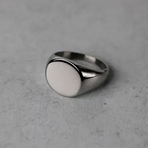 Silver Oval Signet Ring