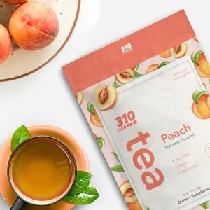 310 Nutrition Peach Tea Box - Antioxidant-Rich Naturally Flavored Beverage, Caffeine-Free, Vegan Gluten-Free, US Origin