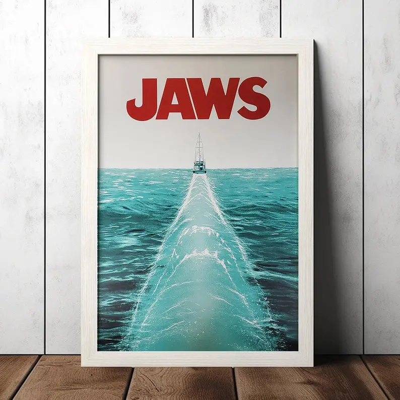 Jaws Vintage Classic Movie Poster - Film Fan Collectibles - Vintage Movie Poster - Home Decor - Wall Art