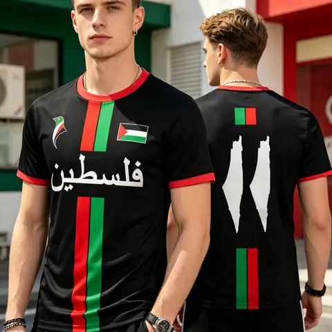 2026 New Palestine Football T-Shirt, Unisex Soccer Jersey, Sports Tee for Men and Women, Casual Sporty Top, Casual Sports Jersey, Sportswear Clothing