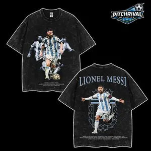 Messi Argentina Jersey T-Shirt, Argentina National Team Clothing, Vintage Bootleg Football Graphic Tee, Retro Acid Wash Oversized Top for Messistas Fan Club, Albiceleste Team Pride Tshirt, Men Women Sportswear, WC 2026 Soccer Merch Gift