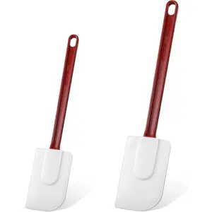 2 count Rubber Spatula Heat Resistant  Spatula Scraper 10 Inch 14 Inch Commercial Baking Spatulas Set for Kitchen Use Cooking  Cooking Utensils Sets