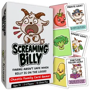 Kawaii Lab Games Screaming Billy Family Card Game for Kids and Adults, Quick Game Night Fun, 2-4 Players, Ages 7+, 10-20 Min