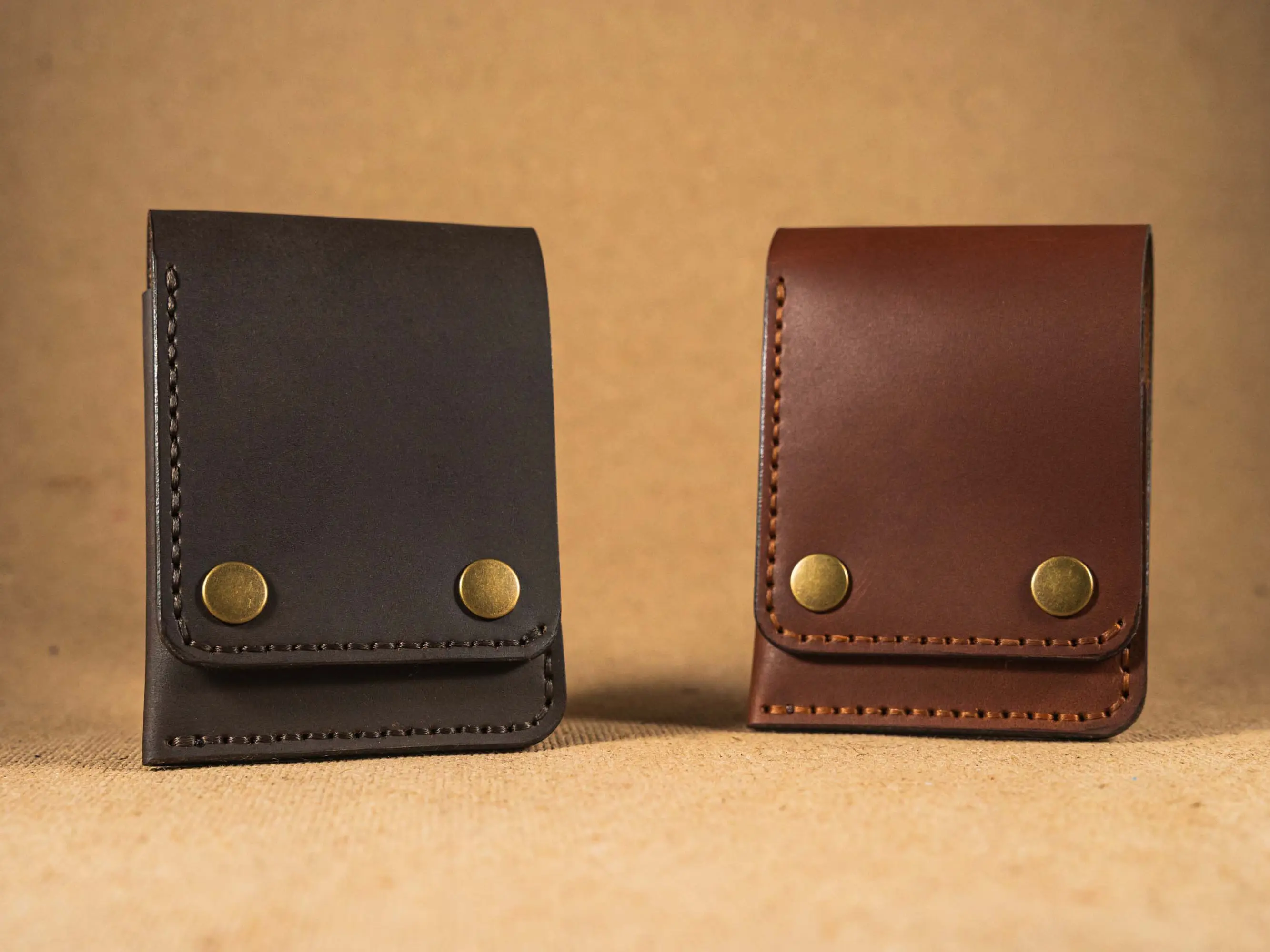 Beel Men's Handmade Full Grain Leather Wallet - Slim Bifold Card Holder with Snap Button Closure, Cash Pocket, Perfect Idea for Men