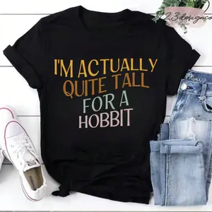 Tall Hobbit Vintage Tee Perfect For Book Lovers And LOTR Fans Graphic Concert T-Shirt graphic design unisex cotton t-shirt