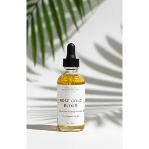 Rose Gold Elixir Facial Oil for Redness & Radiant Glow - Lightweight, Hydrating Serum for All Skin Types, especially Sensitive