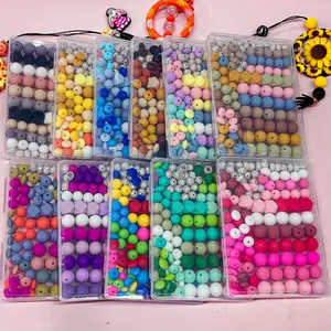 120 pieces/box of silicone beads mixed in shape and size