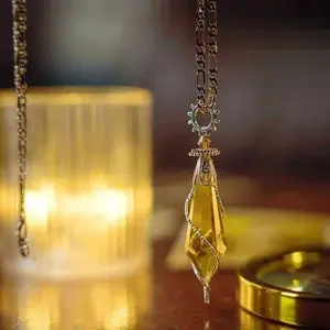Yellow Citrine Pendulum Pendant Necklace A Unique Birthday Surprise