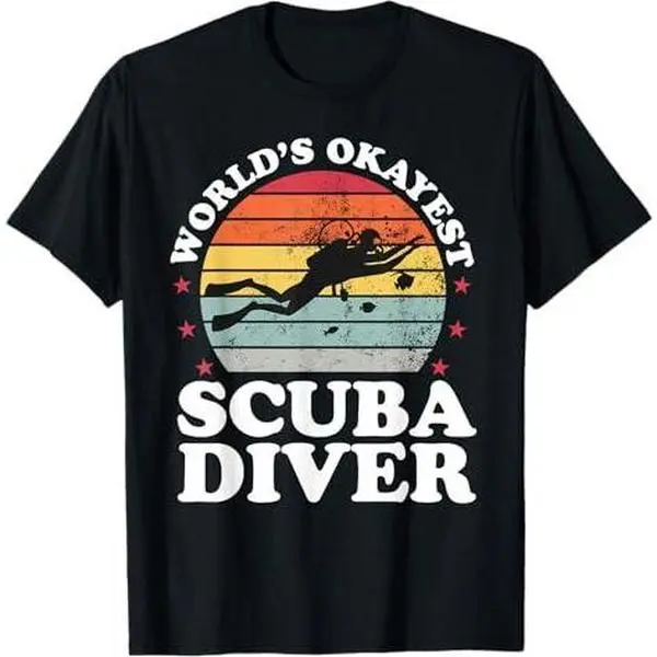 Worlds Okayest Scuba Diver Funny Scuba Diving Mens apparel T-Shirt
