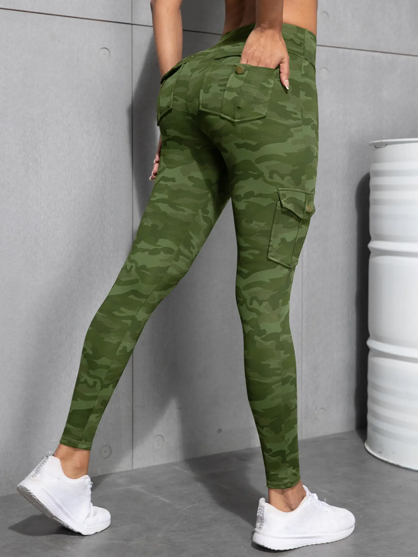 Women's High Waist Camouflage Cargo Pants, Tight-Fitting Casual Gym Bottoms, All-Season Workout Running Fitness Wear, Yoga Activewear, Gym Legging, Skinny Yoga Bottoms, Stretchable Activewear
