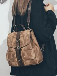 Luxury Small Shoulder Bag, 2026 New Style, French British Retro Backpack, Large Capacity, Soft Leather, Anti-Theft, Daily Use, Outdoor, Travel