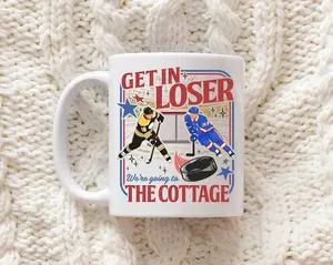 Get In Loser We're Going to the Cottage Mug, Heated Rivalry Connor Ilya Gift, Hollander Rozanov Merch, Hockey Team Mugs