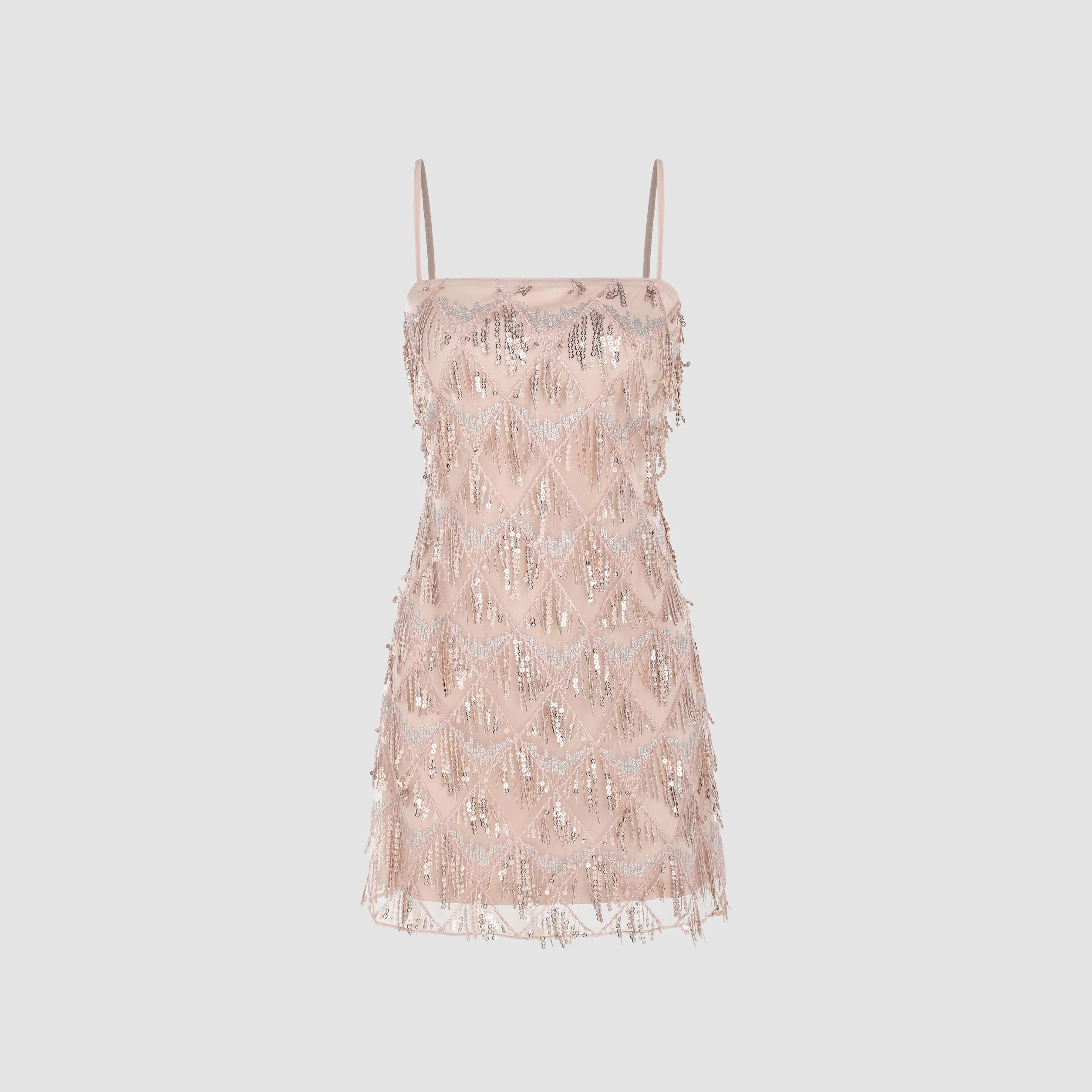 Cider [2 colors, size 0-26] Sequins Square Neck Geometric Tassel Mini Dress  - TikTok Shop