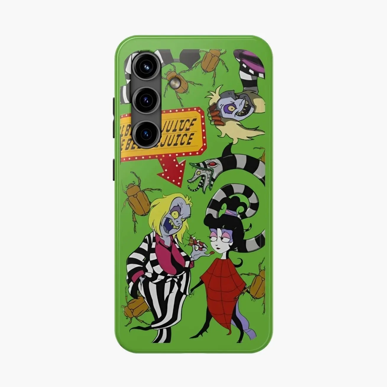 Beetlejuice inspired, Protective Shell Tough Phone Case, iPhone 17 16 15 14 13 12 11 X 8 7 Pro Max/Pro/Mini, SAMSUNG GALAXY 21 S22 S23 S24 25 ULTRA PLUS Shockproof Anti-Drop Protective Cases E